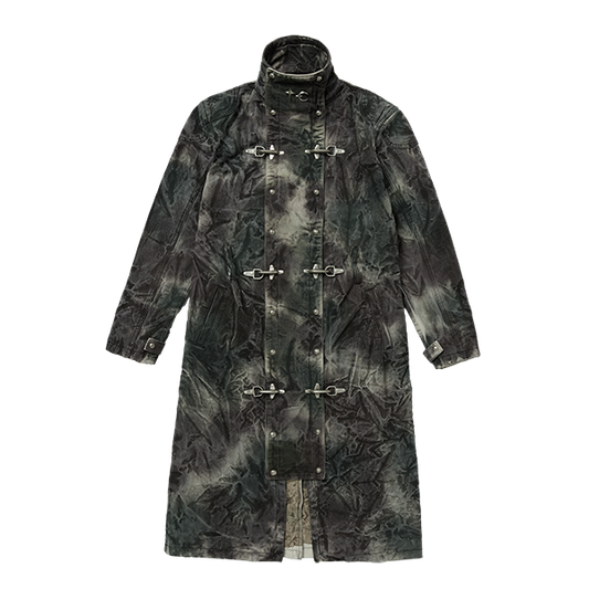 Bio Soldier Denim Trench Coat CAMO (Only 1 Size 2 Remaining)