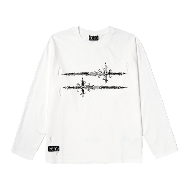 Cross Tee Long Sleeve WHITE