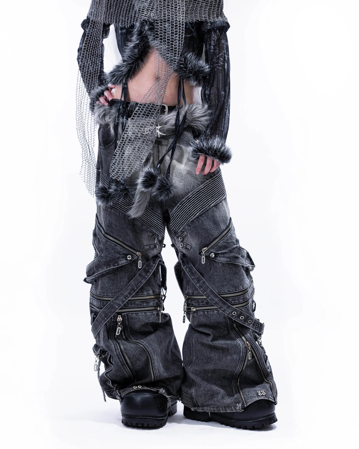Heavy Duty Denim Pants WASHED BLACK