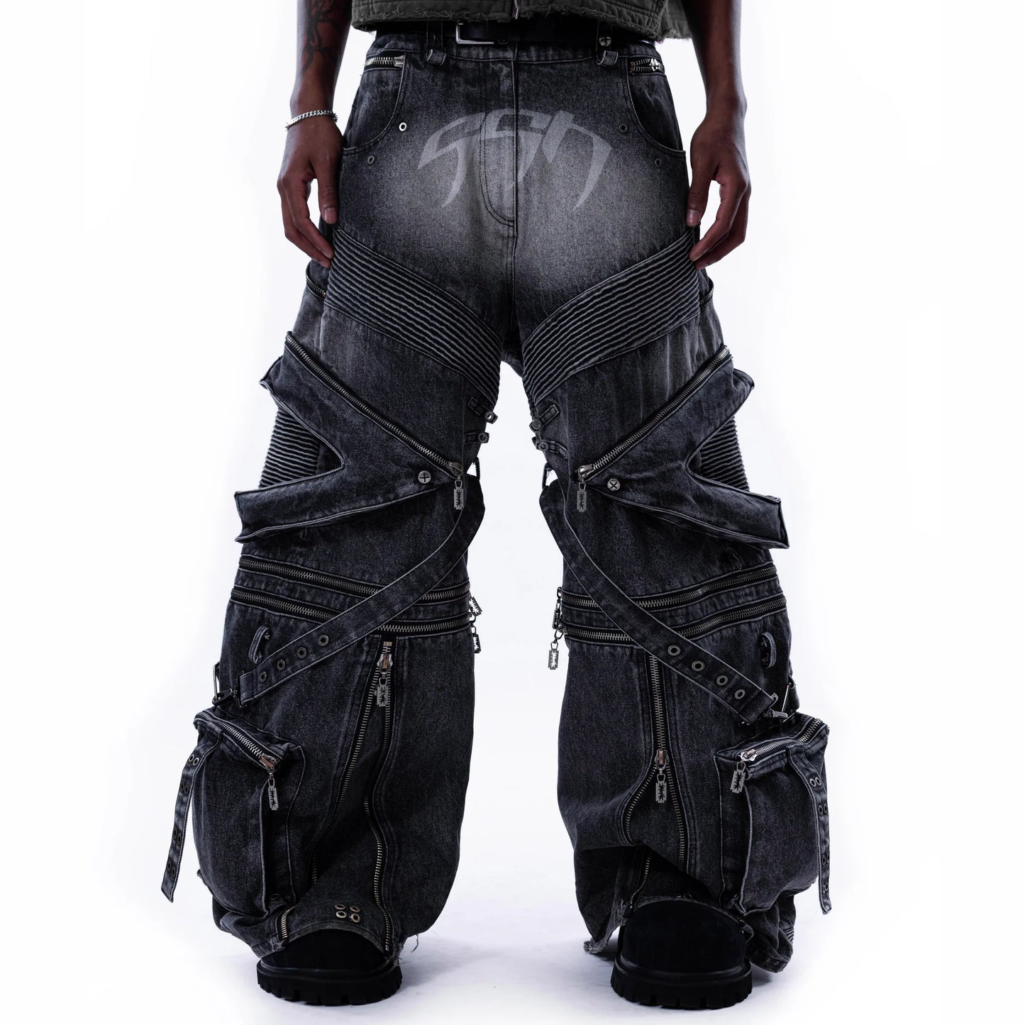 Heavy Duty Denim Pants WASHED BLACK