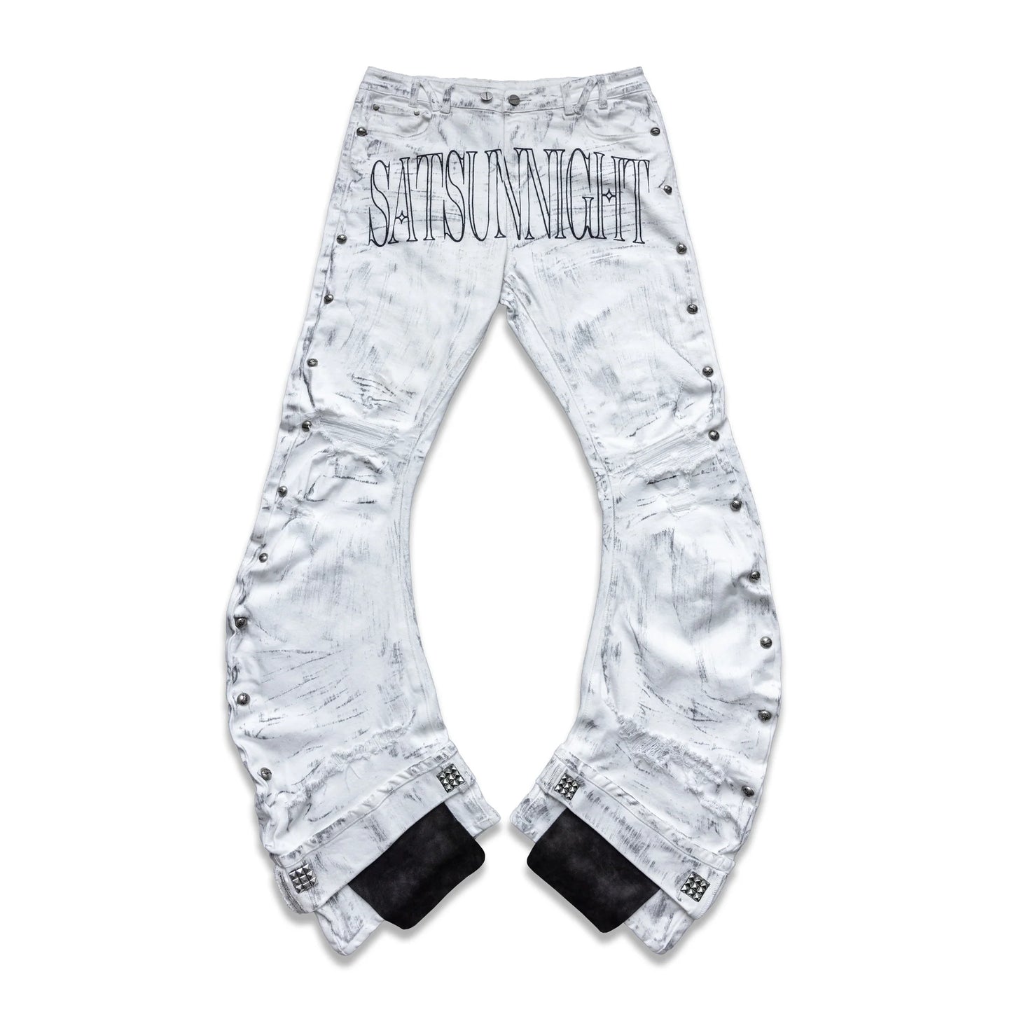 Lost in Castle Curved Denim Pants POLLUTED WHITE