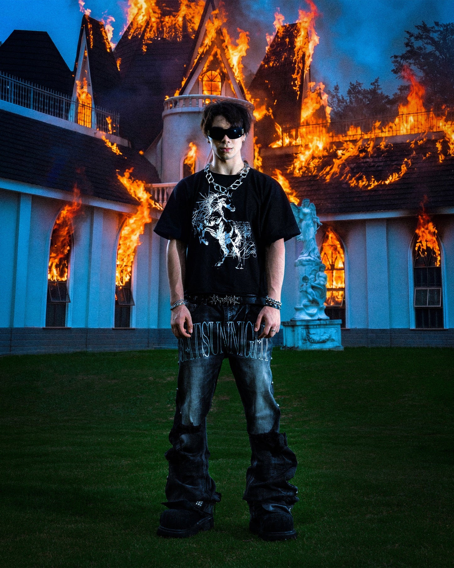 V.06 LOST HORSE BOTH SIDES T-SHIRT BLACK