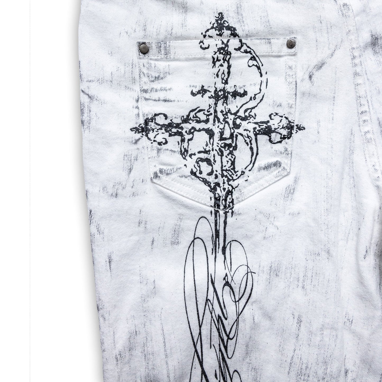 Lost in Castle Curved Denim Pants POLLUTED WHITE
