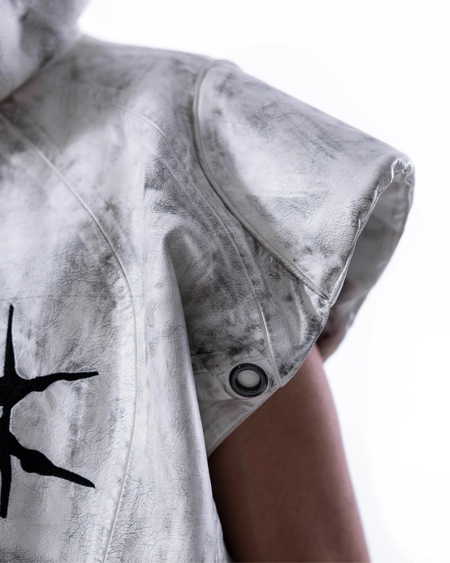 Leather Vest POLLUTED WHITE
