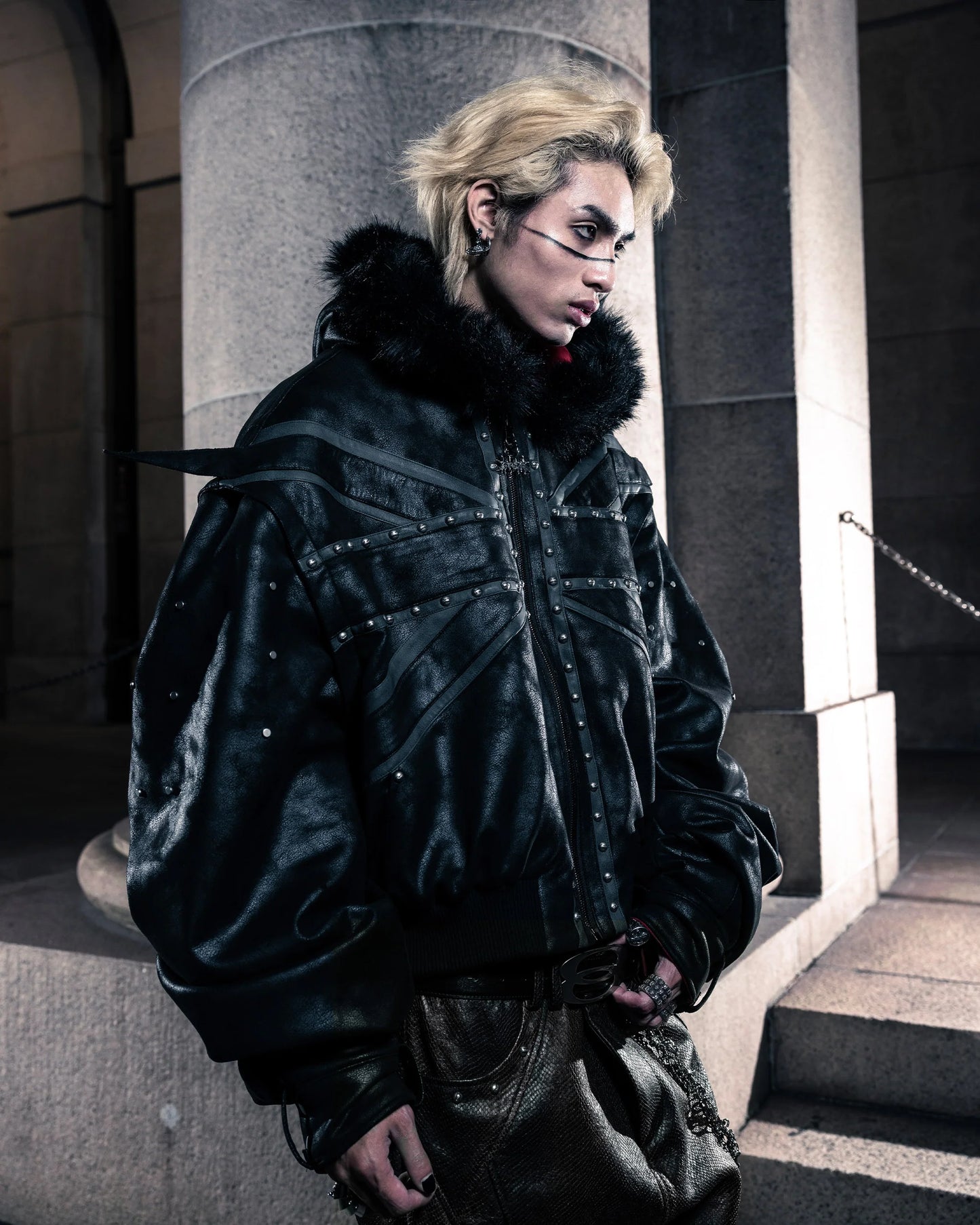 SSN V.05 British Flag Design Leather Jacket