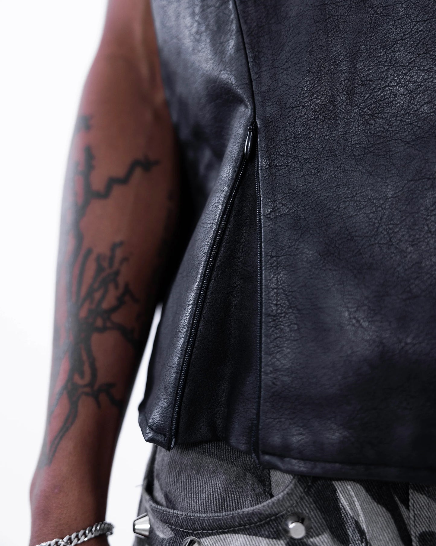 Leather Vest BLACK