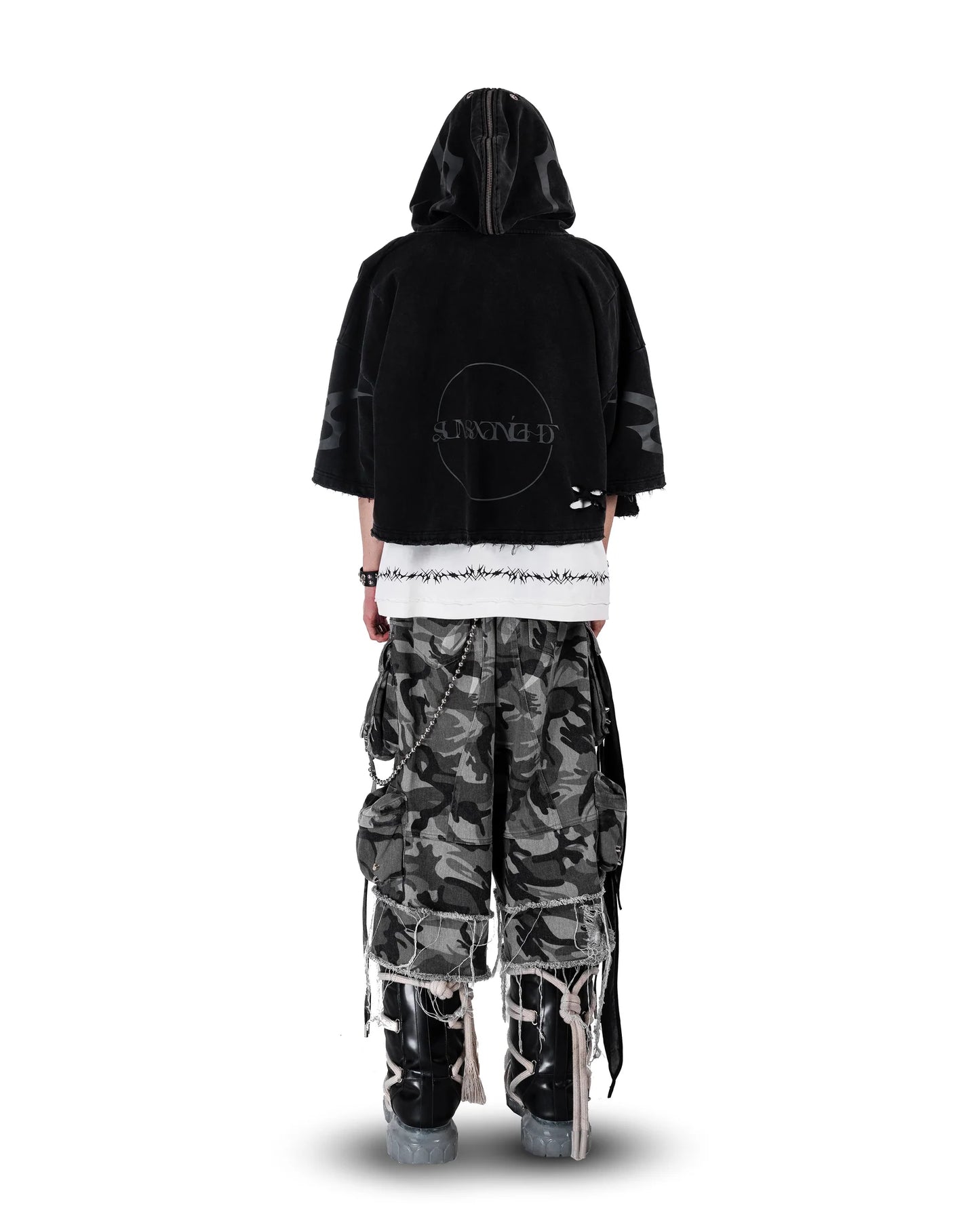 Short Hooded Jacket BLACK