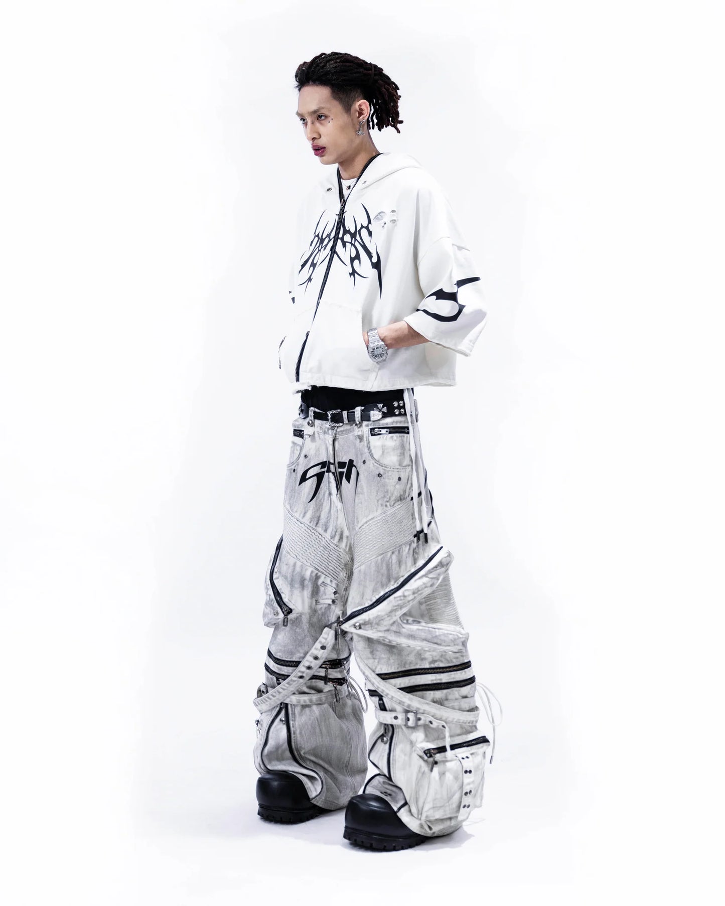 Short Hooded Jacket WHITE