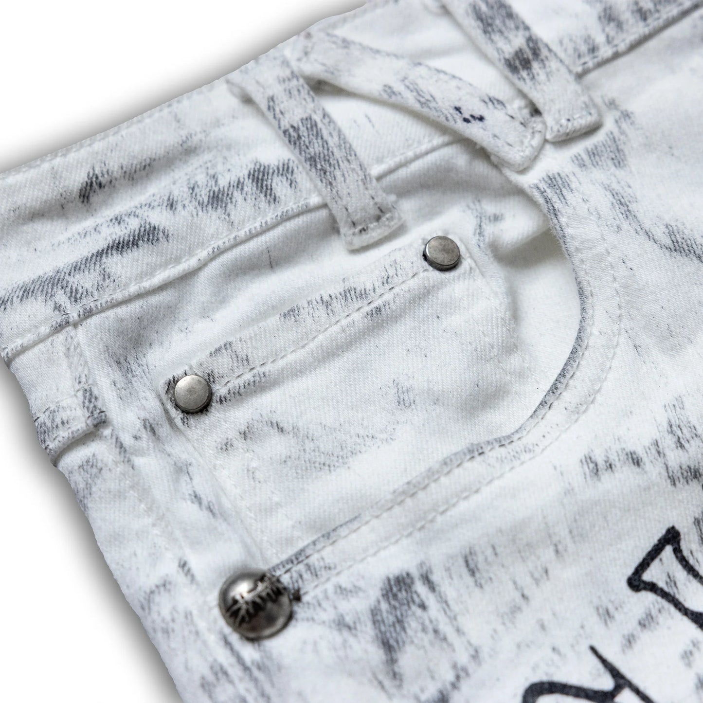 Lost in Castle Curved Denim Pants POLLUTED WHITE