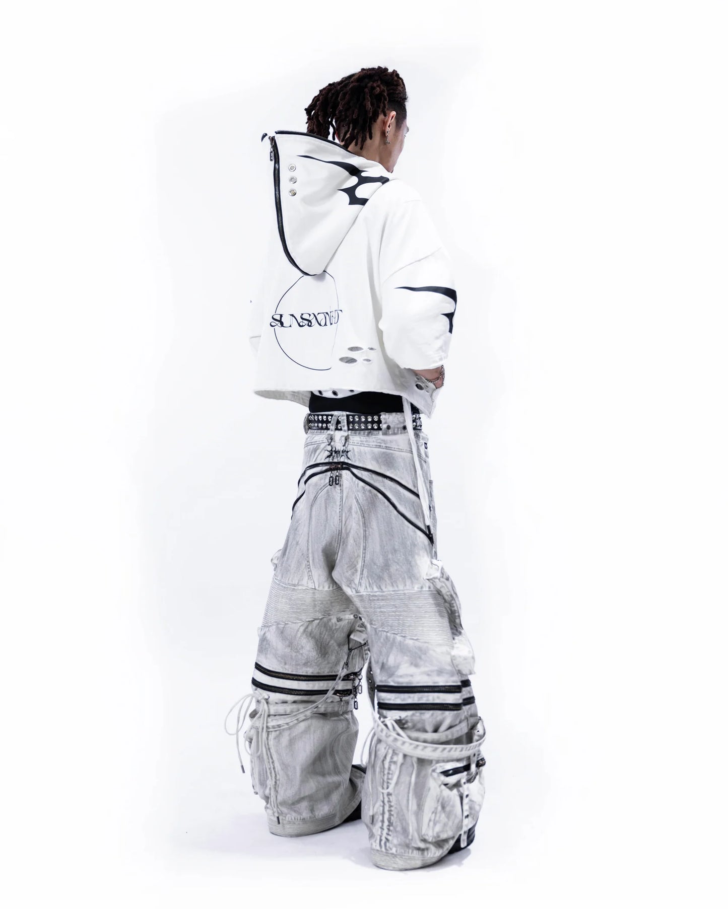 Short Hooded Jacket WHITE