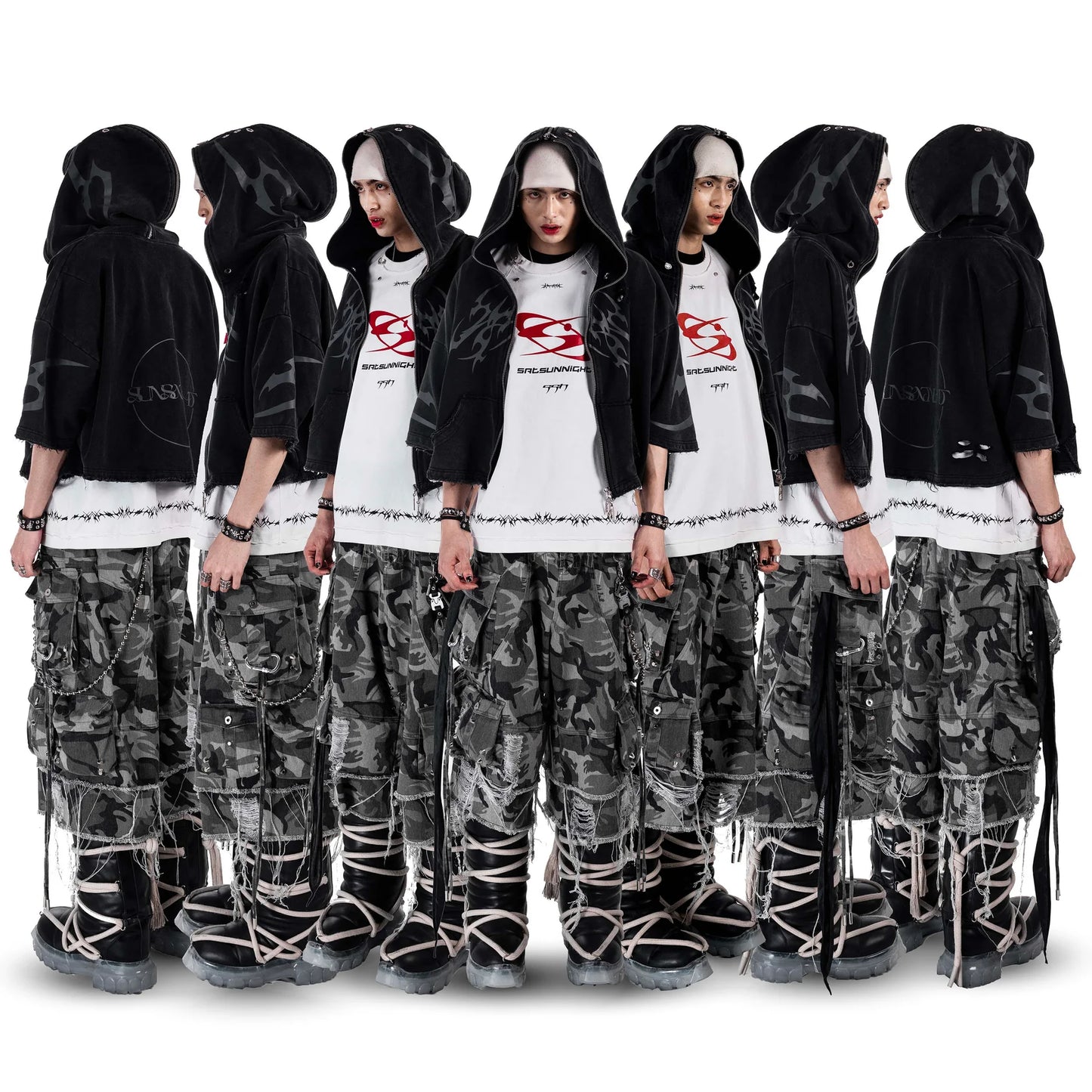 Short Hooded Jacket BLACK