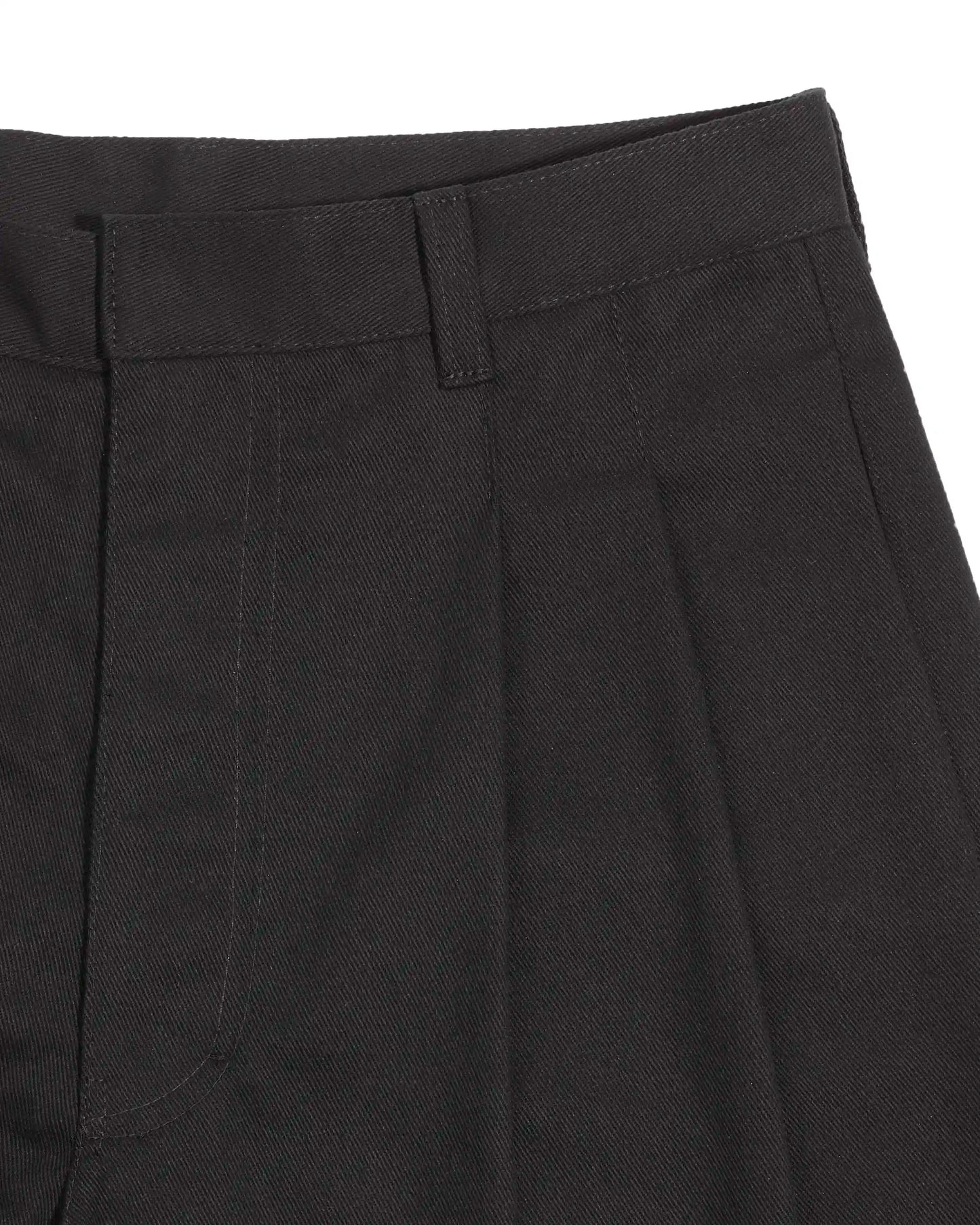 Double Pleated Denim BLACK