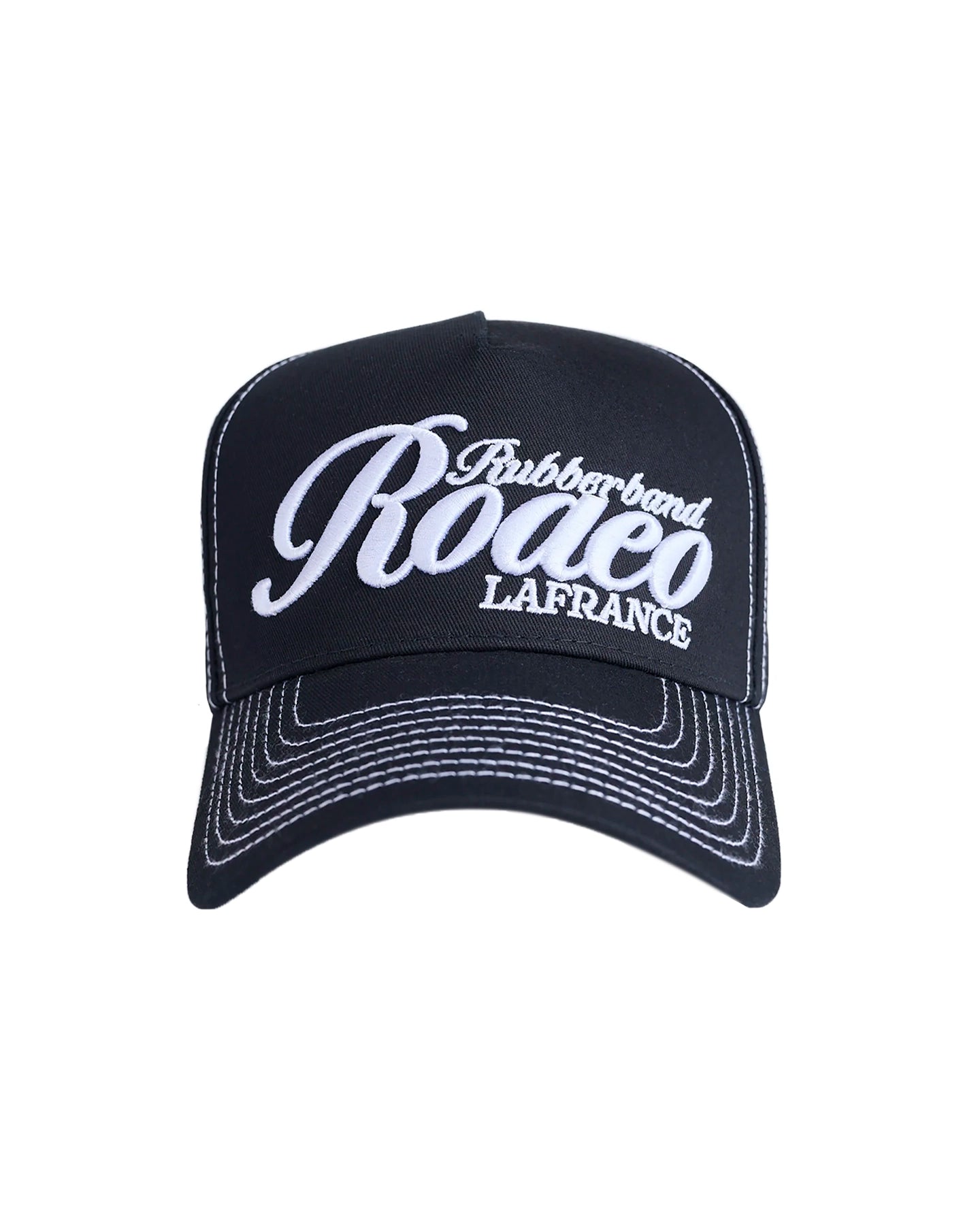 Rubberband Rodeo Topstitch Hat BLACK