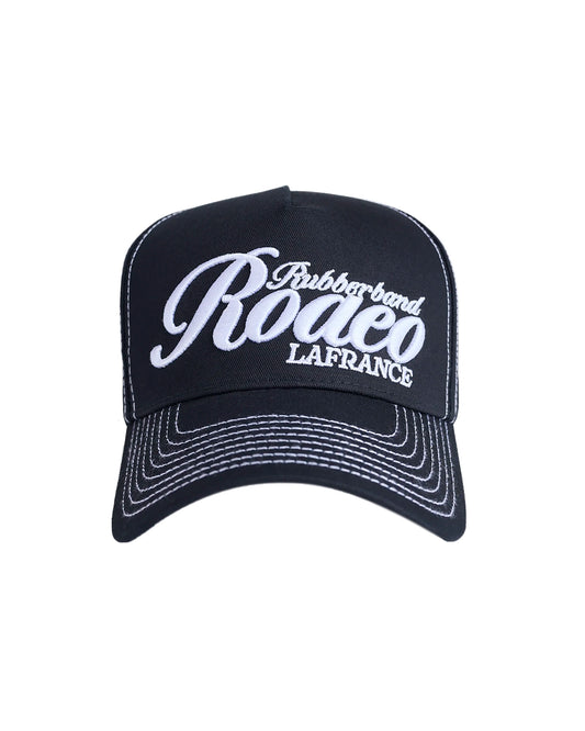 Rubberband Rodeo Topstitch Hat BLACK