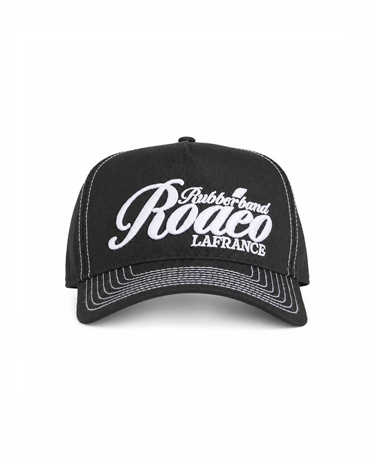 Rubberband Rodeo Topstitch Hat BLACK