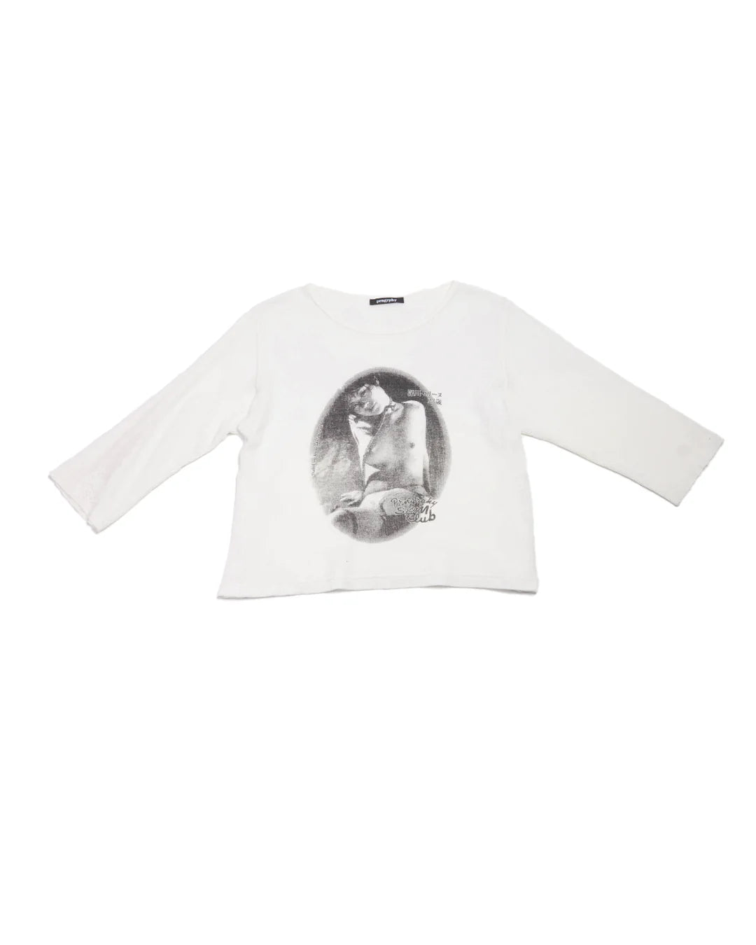 “S&M” 3/4 Sleeve Waffle Knit Thermal S WHITE