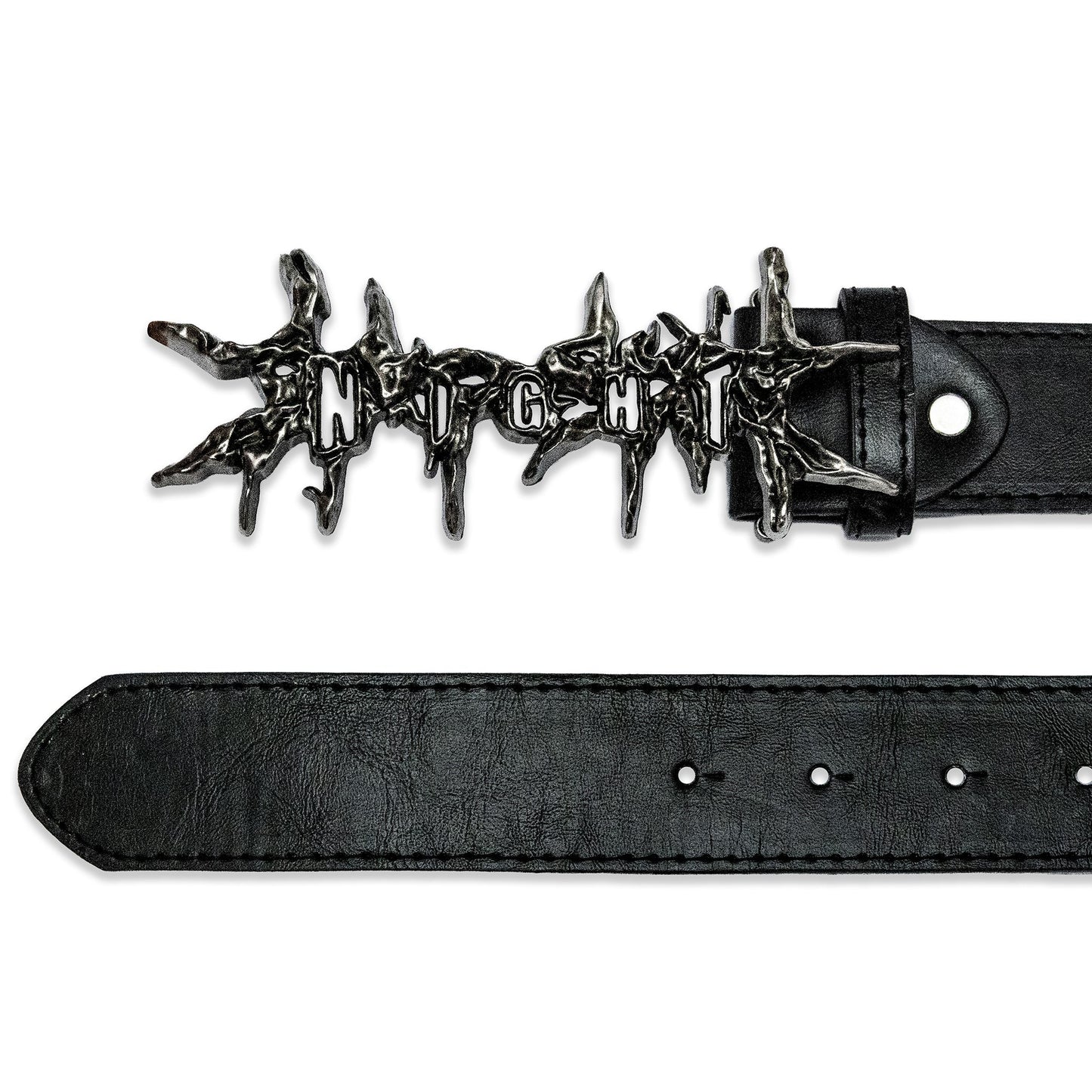 Dark Rift Metal Leather Belt BLACK