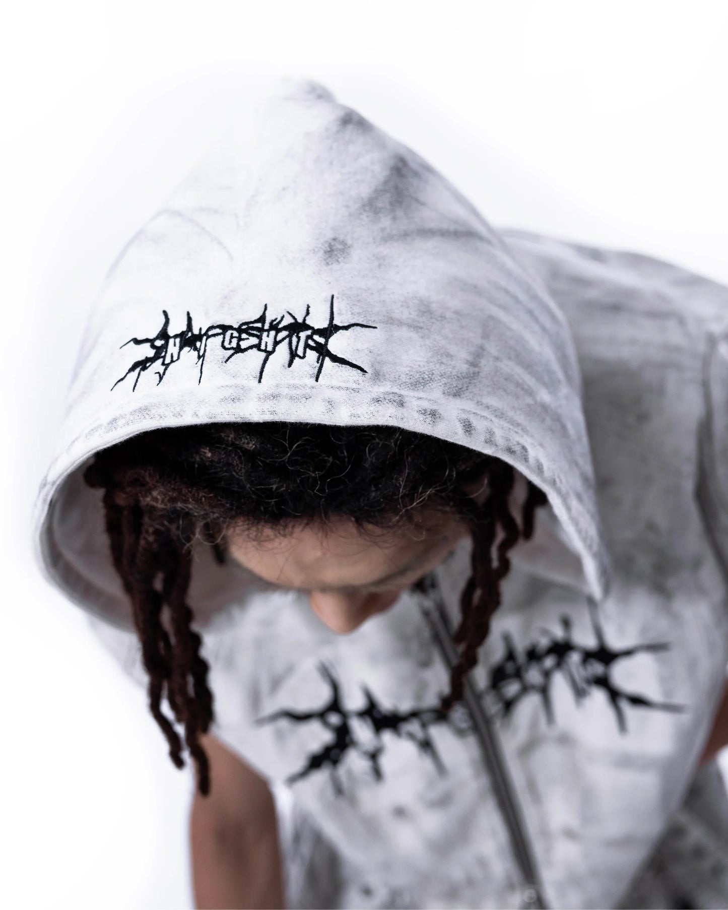 Leather Vest POLLUTED WHITE